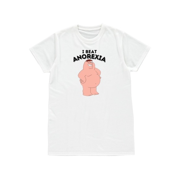 Funny Peter Griffin I Beat Anorexia Family Guy Unisex Tshirt - Picture 1 of 4